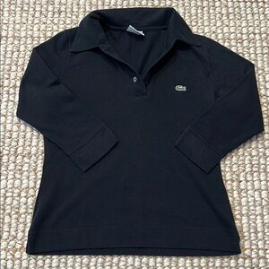 Lacoste Black V-Neck Sweater Classic Knit